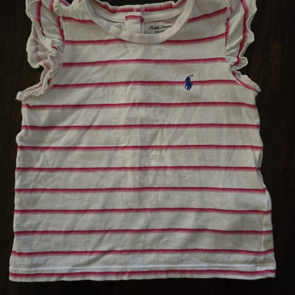 Ralph Lauren Kids Pink and White Striped Tank Top